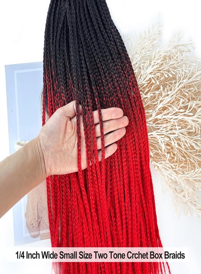 Chicmoi Ombre Red Crochet Braids Pre Looped 20 Inch T1B/red Box Braids Crochet Hair For African women Girl 6 Packs Small Size Crochet Box Braids Extension (Black to Red, 20 inch 6 packs) - Image 4